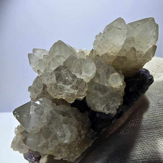 Grand cube de fluorite fantôme, spécimen de quartz violet-vert Okorusu, Namibie 102 x 78 x 57 mm