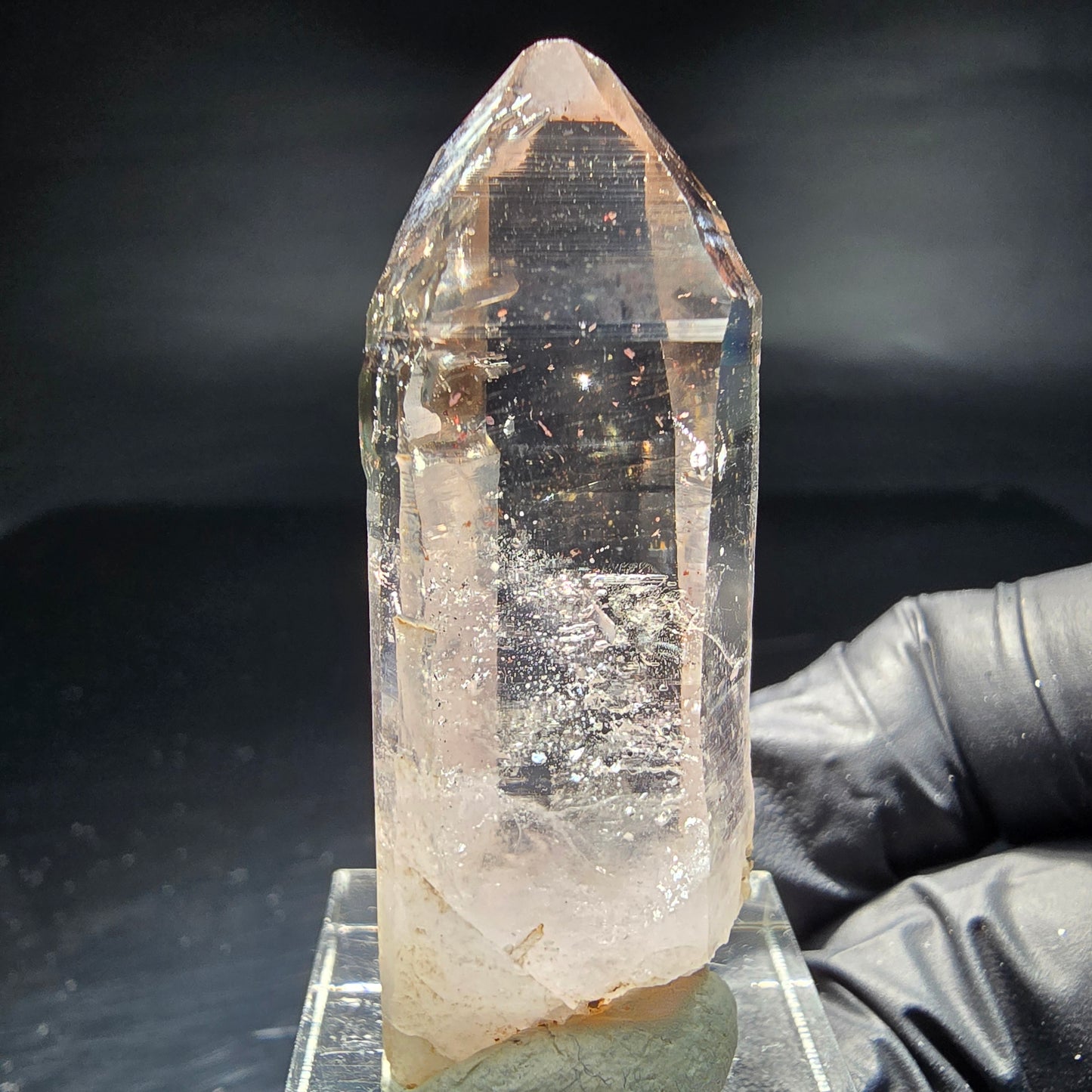 Pointe de sceptre Amehtyst transparente, violet marron, Goboboseb namibie, Collection 48x18x16mm