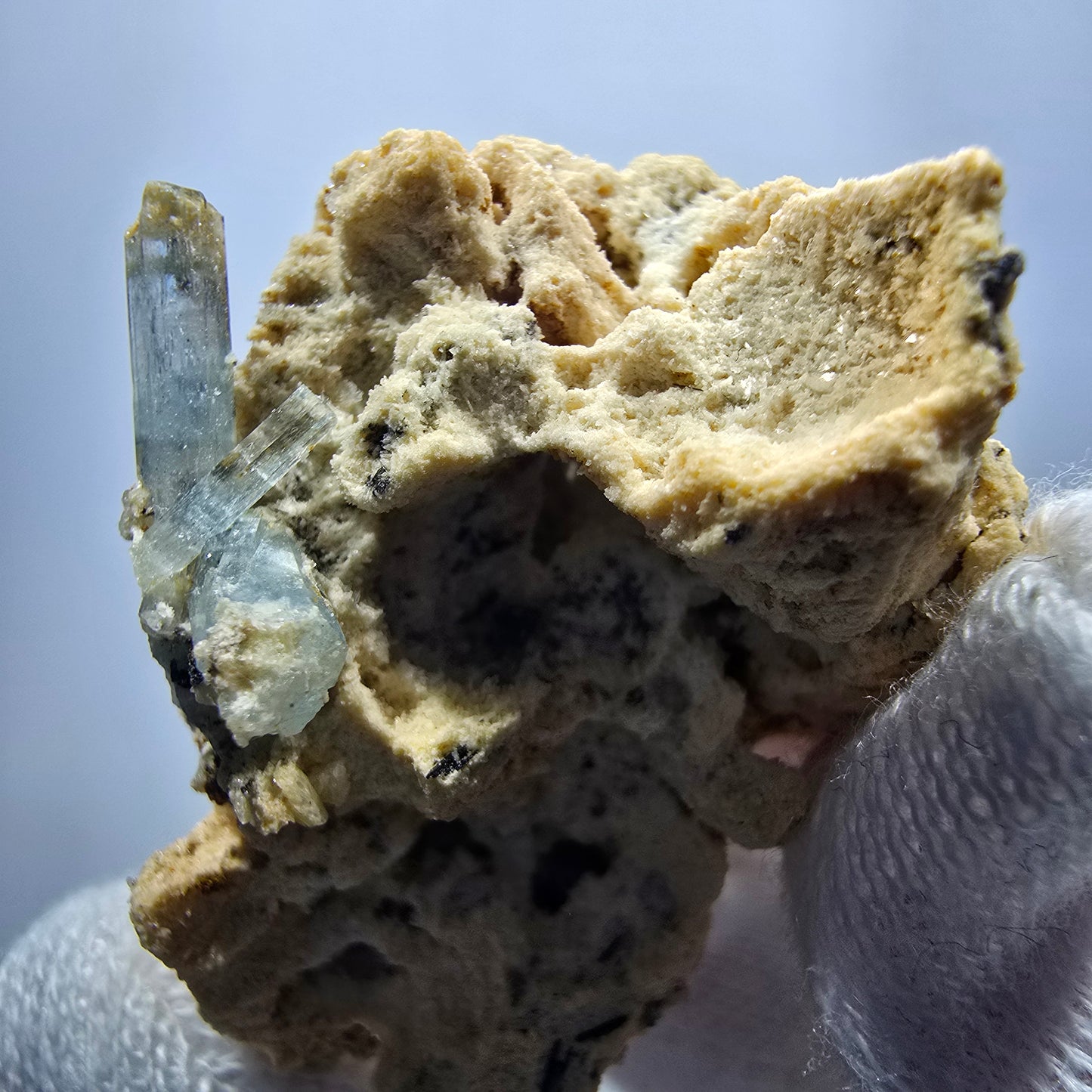Seltene Aquamarin XX mit Orthoklas Stufe Erongo, Namibia 43*35*26mm