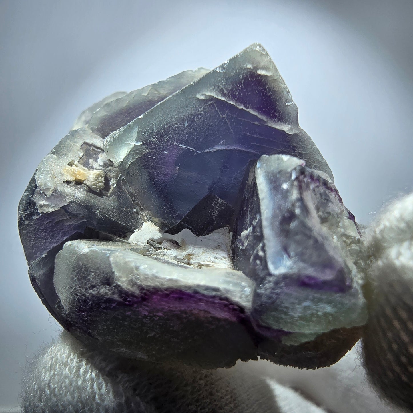 Cube de fluorite fantôme, spécimen de quartz vert violet, omégane, Namibie, 48 x 38 x 29 mm