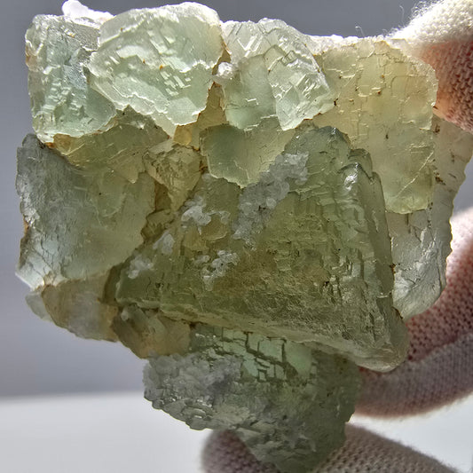 Phantom Fluorit Würfel parkettiert auf Quarz Stufe Omehane, Namibia 44*38*19mm