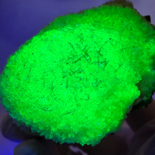 Spécimen rare d'opale hyalite, orthose et tourmaline Schorl, Erongo, Namibie, 69 x 60 x 36 mm