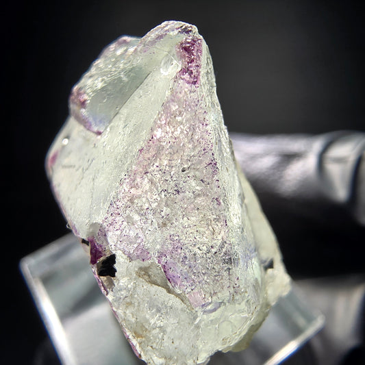 Clear zonar fluorite crystal with Schörl tourmaline Erongo Namibia 35*29*17mm