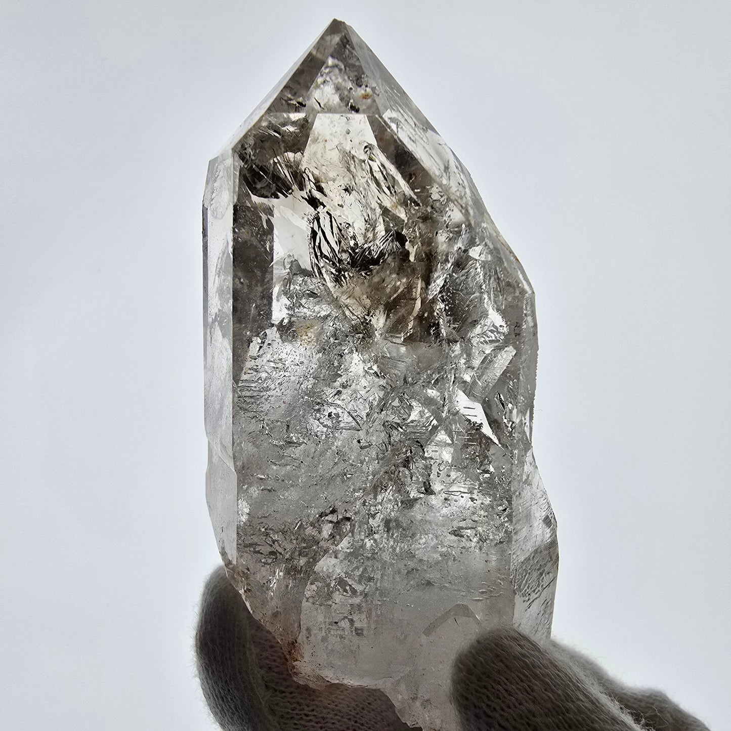 Enhydro Skeleton Smoky Quartz Scepter, UV Calcite Valentine Pocket Namibia 82*41*29mm