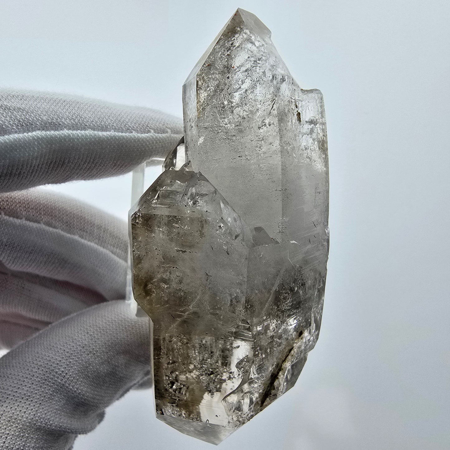 Enhydro Phantom Rauchquarz DT Skelett , 2x Blase Goboboseb, Namibia 73*33*24mm