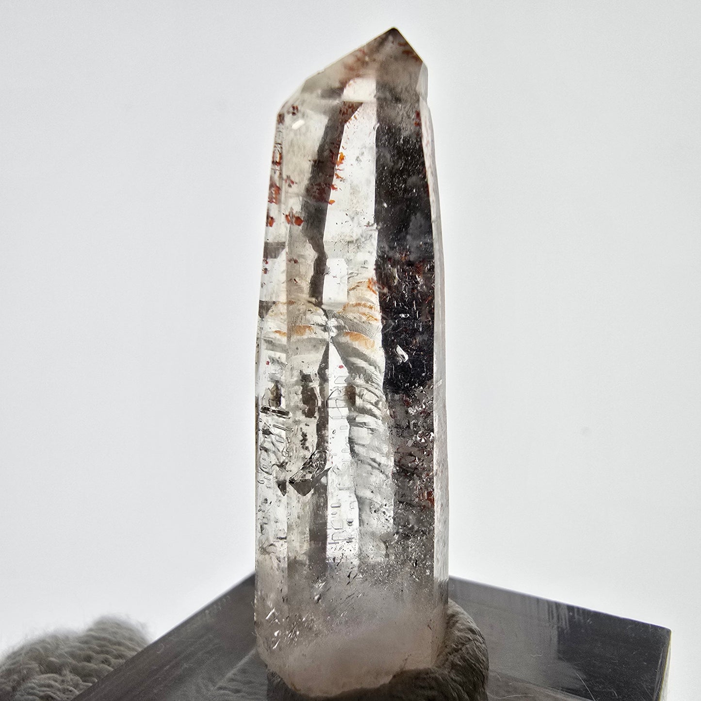 Sceptre Fantôme Harlequin Quartz Fumé Valentine Pocket Goboboseb Namibie 36*12*9mm