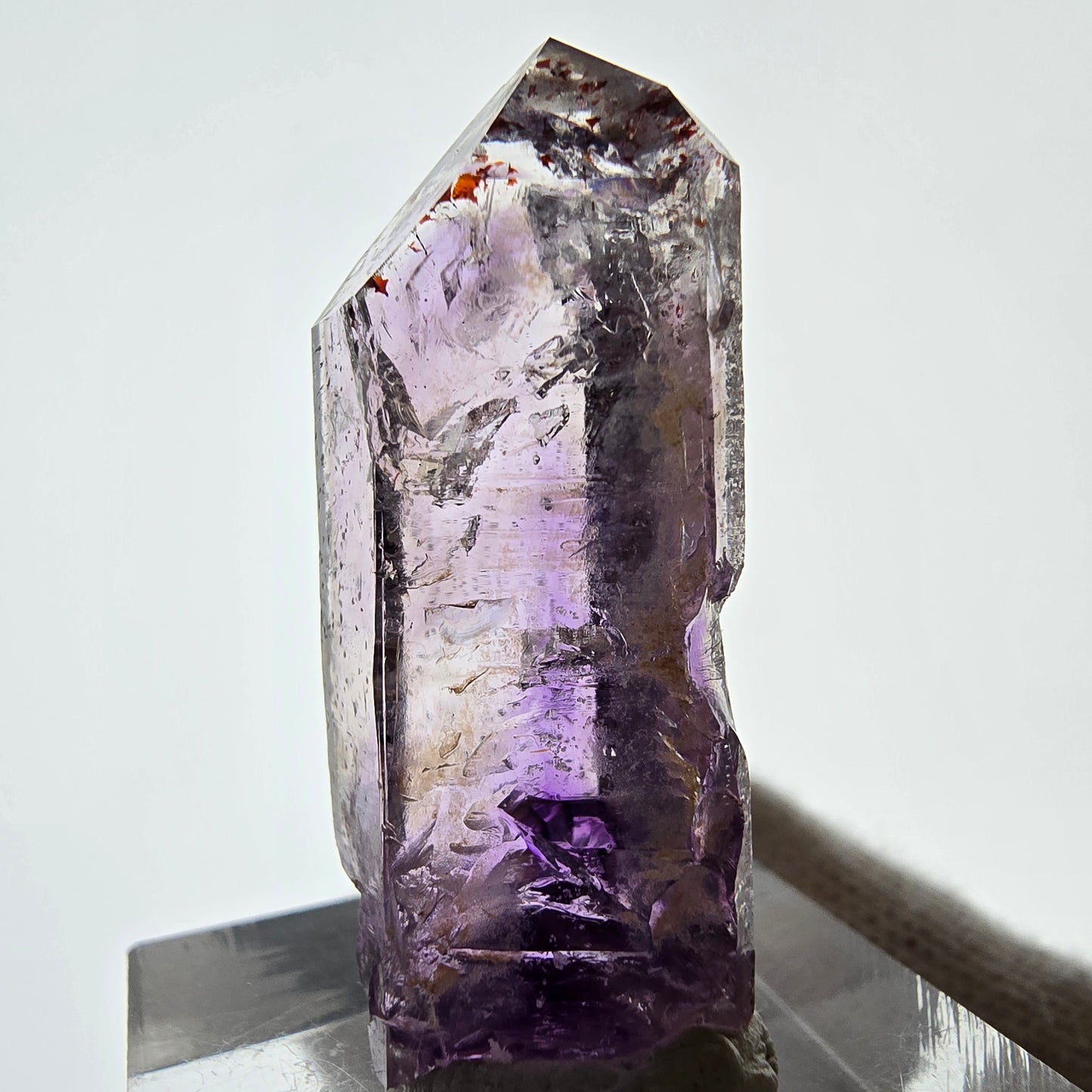 Harlequin Phantom Skeleton Améthyste, UV Calcite Valentine Pocket Namibie 35*15*13mm