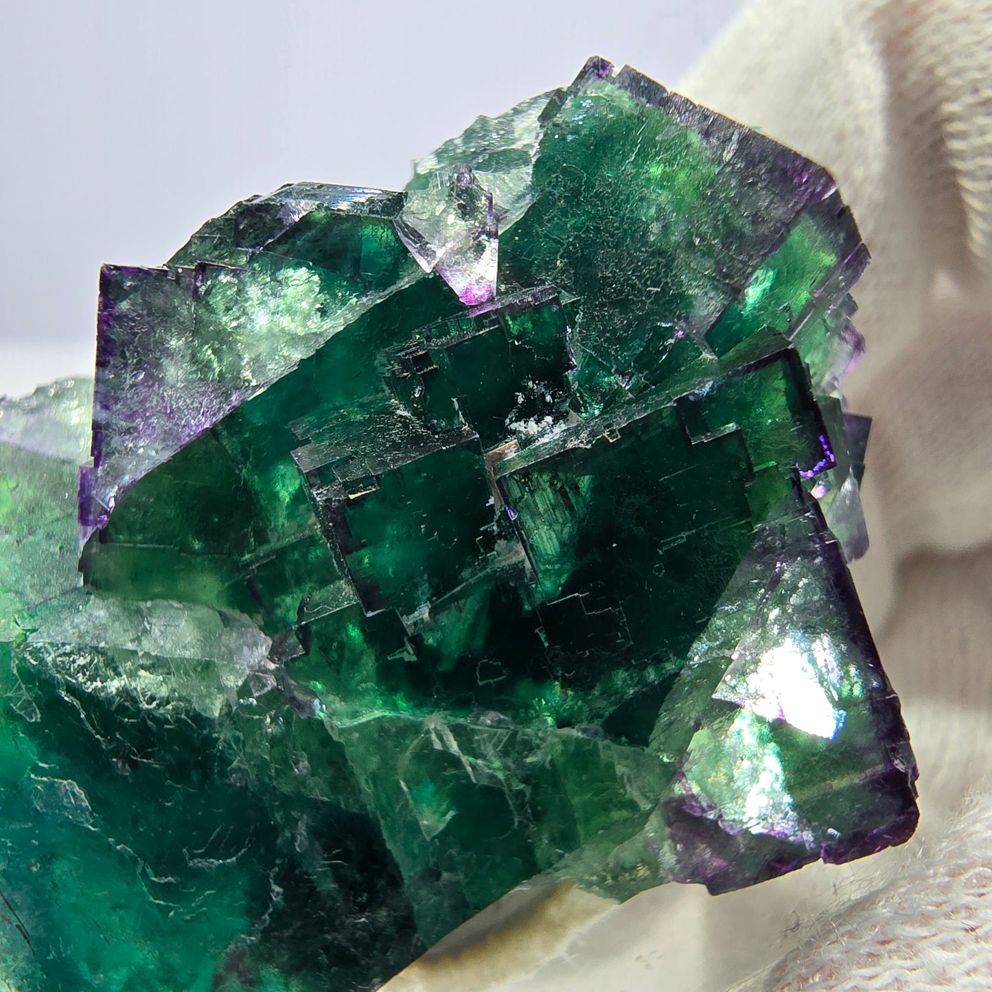 Phantom Fluorit Würfel Stufe parkettiert zonal Okorusu, Namibia 45*27*23mm