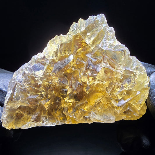 Phantom Fluorite cube niveau jaune bleu violet Okorusu, namibie 53*39*13mm collection