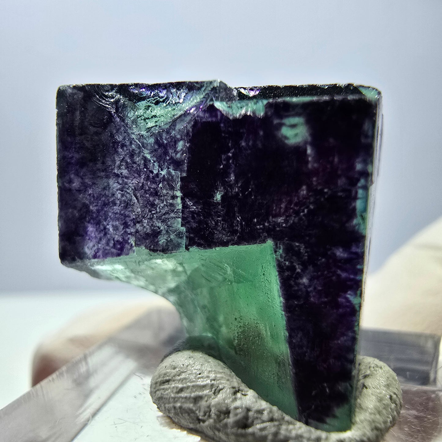 Phantom Fluorit Würfel Stufe grün lila zonal 11:11 Angel Pocket, Namibia 19*19*19mm