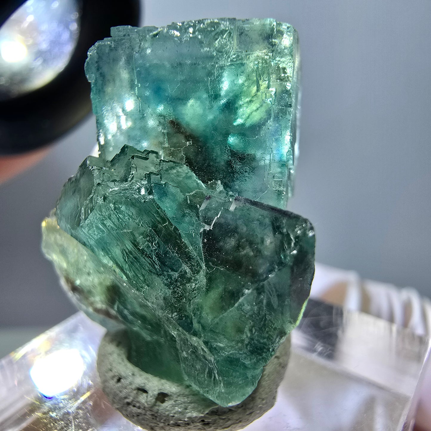 Spécimen de cube de fluorite fantôme, parquet vert Okorusu, Namibie 28 x 21 x 15 mm