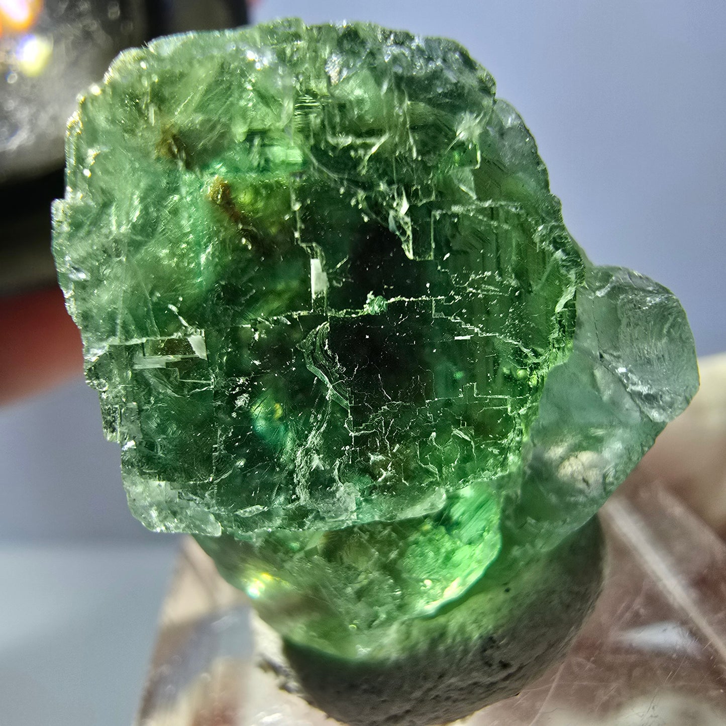 Seltene Phantom Fluorit Würfel Stufe, grün Okorusu, Namibia 28*26*19mm