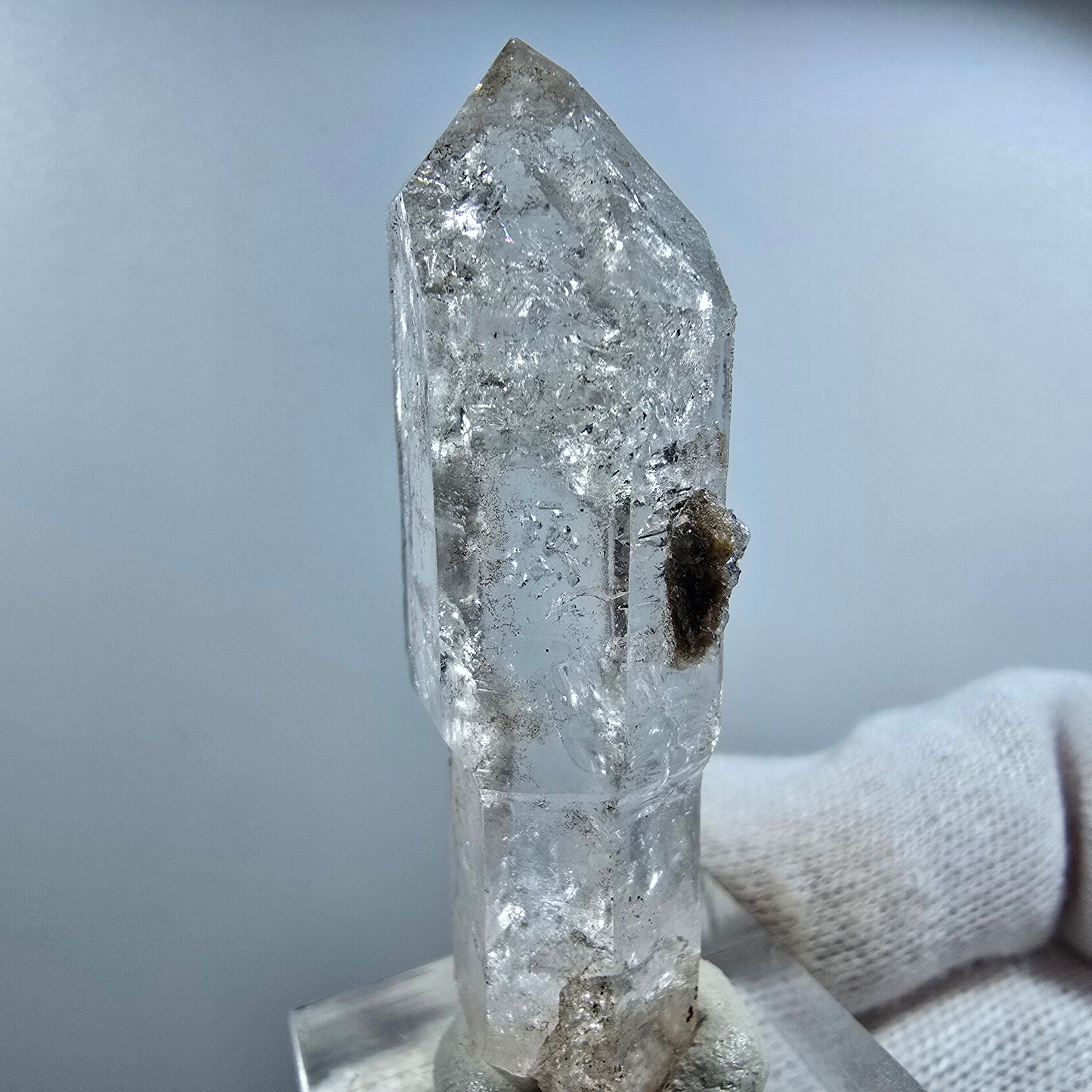 Enhydro Phantom Smoky Quartz Scepter with Calcite Valentine Pocket Goboboseb Namibia 53*19*13mm