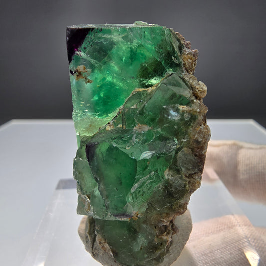 Zonare Phantom Fluorite cube niveau vert violet Okorusu, Namibie 49*41*22mm