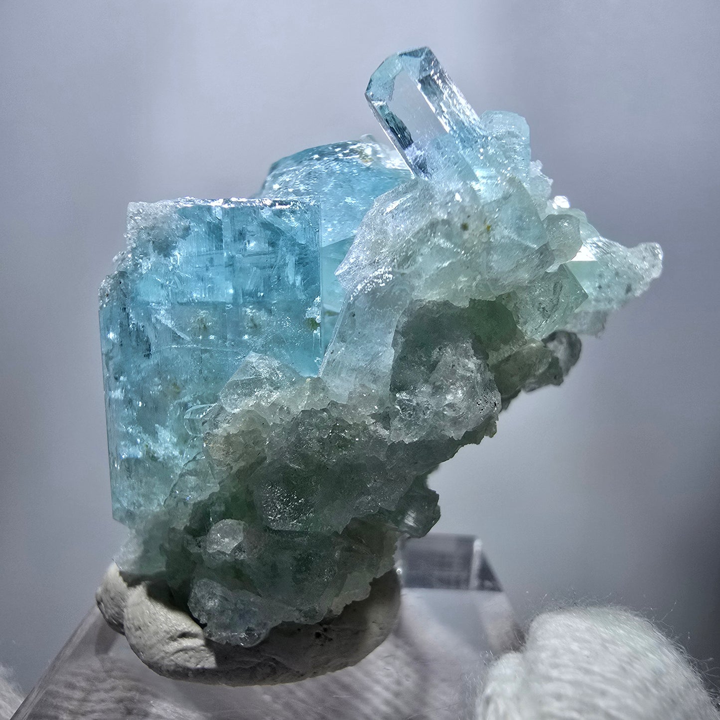 Seltene Aquamarin XX Stufe blau Erongo, Namibia 41*36*25mm