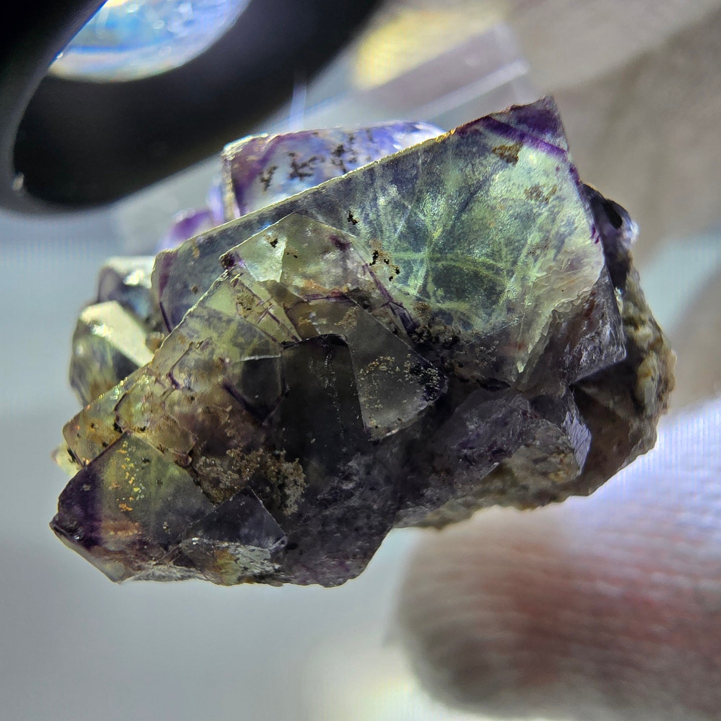 Cube de fluorite fantôme zonal, spécimen d'orthose, Erongo, Namibie, 27 x 26 x 18 mm