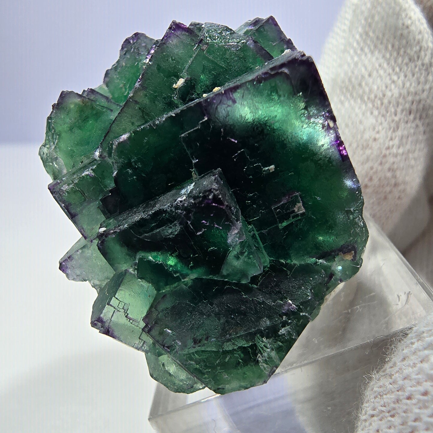 Phantom Fluorit Würfel Stufe parkettiert zonal Okorusu, Namibia 40*32*25mm