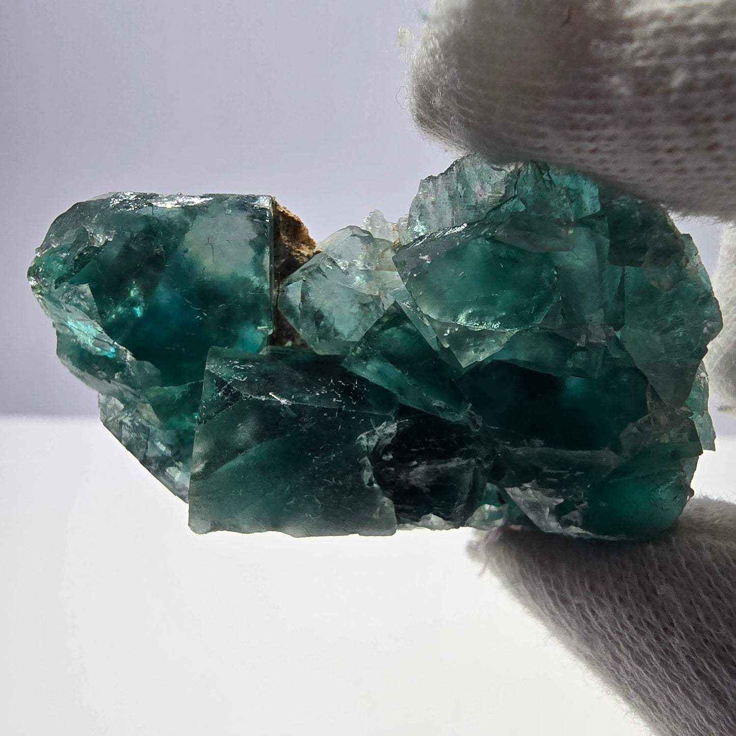 Rare spécimen de cube de fluorite fantôme, parqueté vert Okorusu, Namibie, 55 x 34 x 17 mm