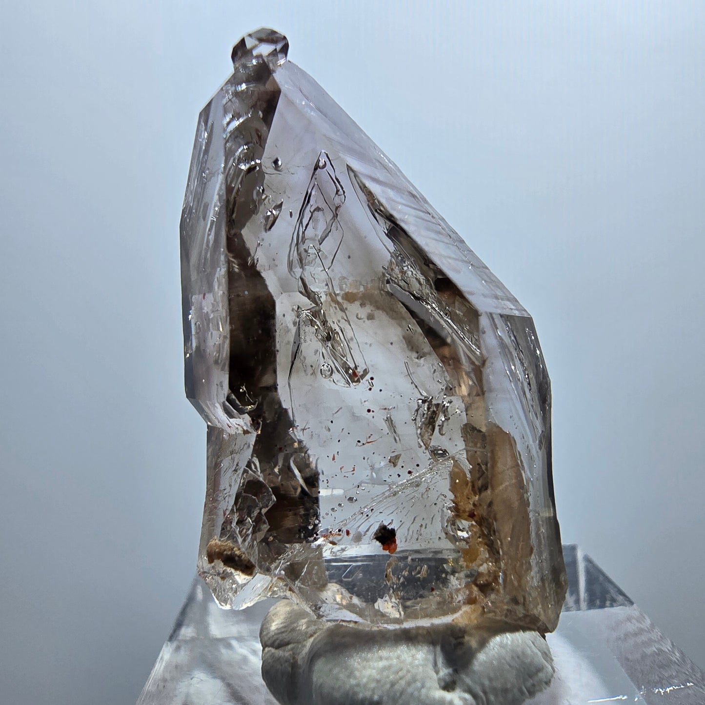 Enhydro Phantom Smoky Quartz Scepter, 3x Bubble Goboboseb, Namibia 33*19*14mm