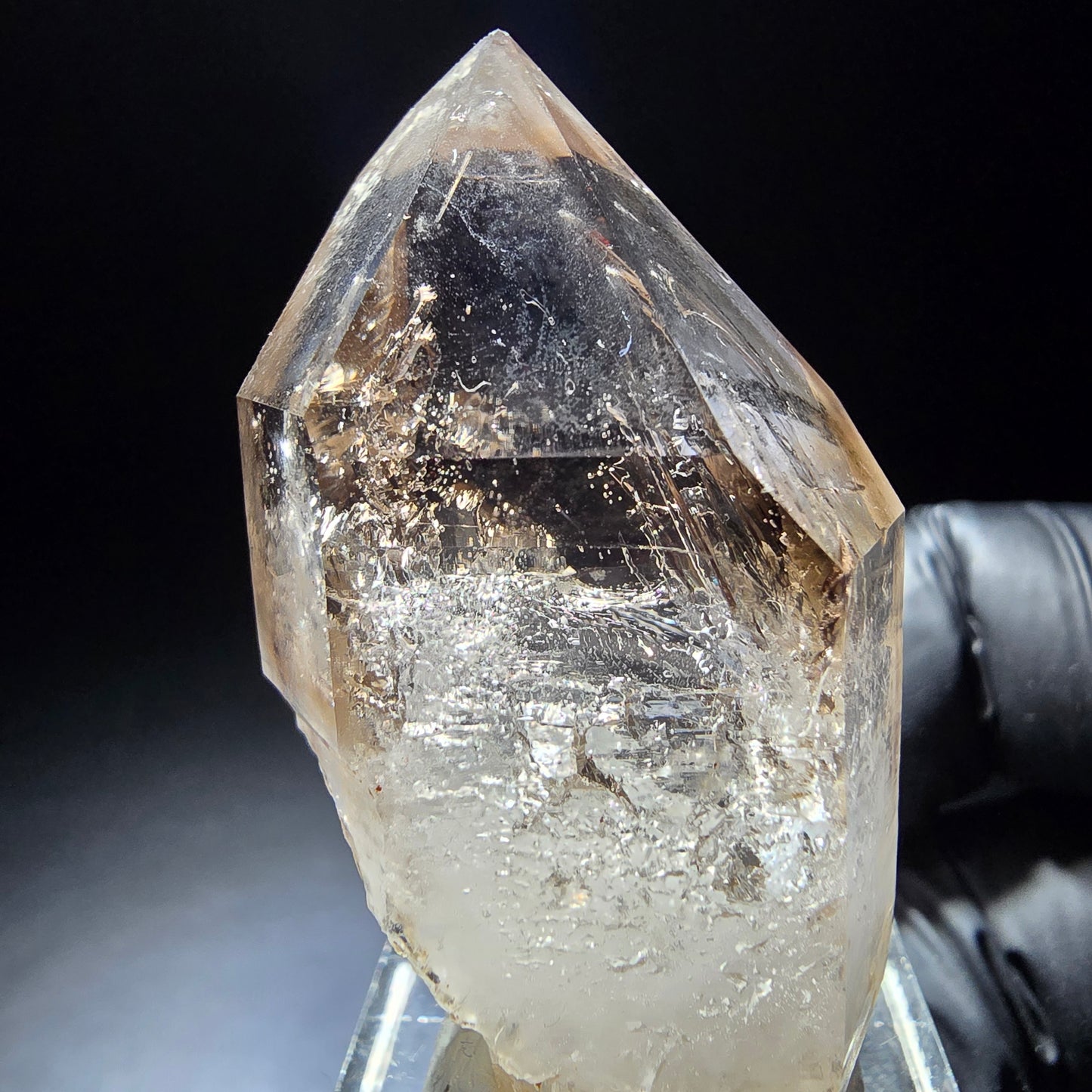 Klare Phantom Rauchquarz Zepter Spitze Goboboseb, Namibia 48*27*19mm Sammlung