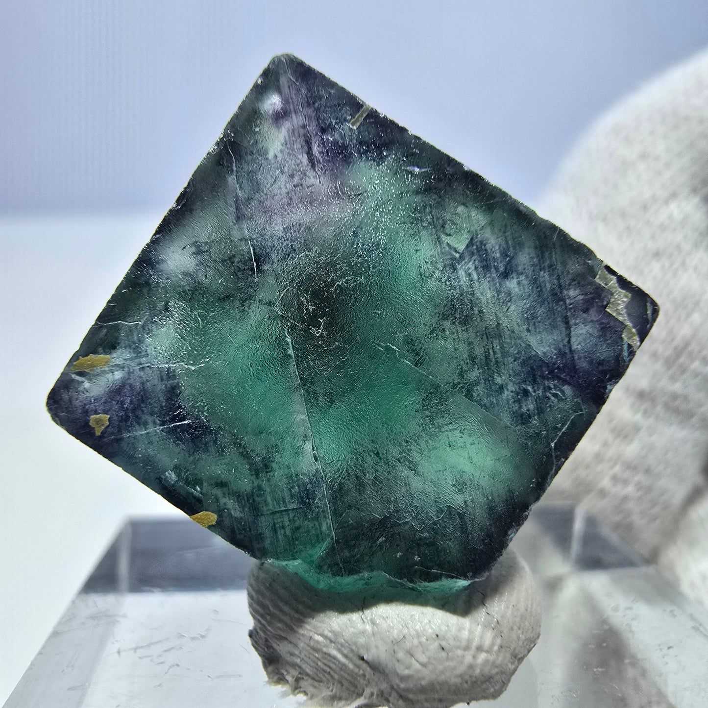 Rare Phantom Fluorite Cube, zonal green purple Okorusu, Namibia 22*22*13mm