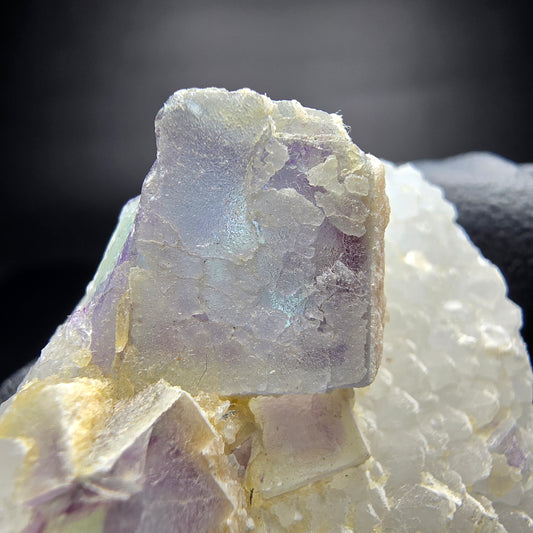 Phantom Fluorit Würfel grün lila, Quarz Stufe Omehane, Namibia 39*31*20mm