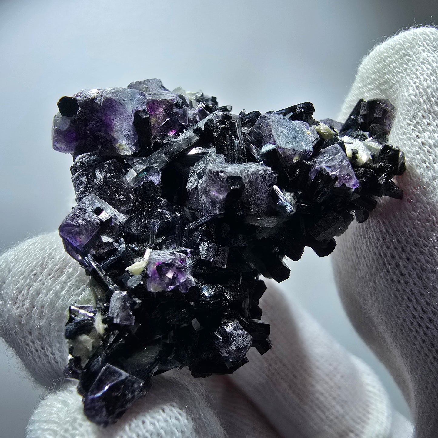 Colorful Phantom Fluorite Cubes Muscovite Schorl Tourmaline Erongo, Namibia 51*37*21mm