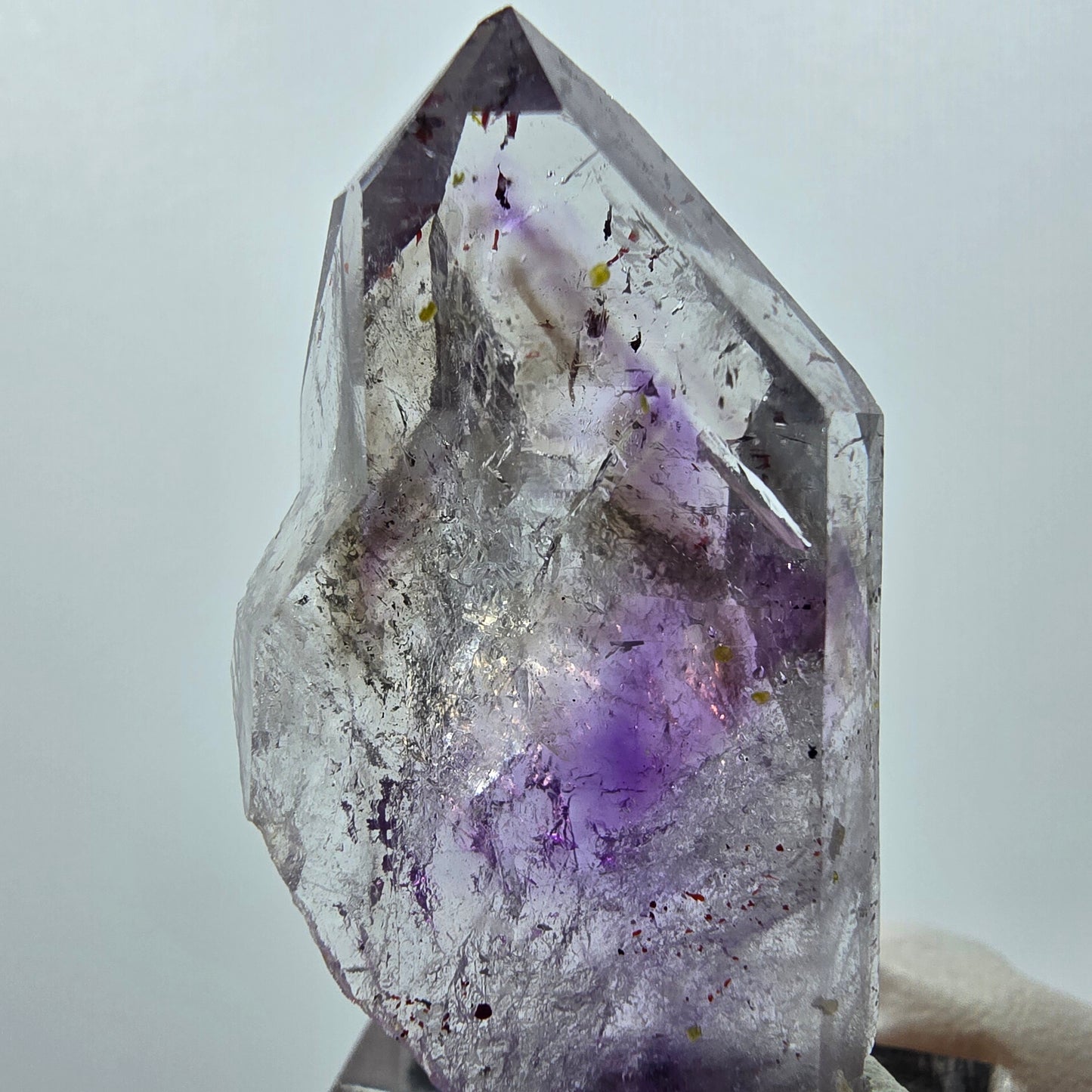 Enhydro Harlequin Phantom Amethyst, 2x Bubble Streep Mine Gobo. Namibie 43 x 22 x 13 mm