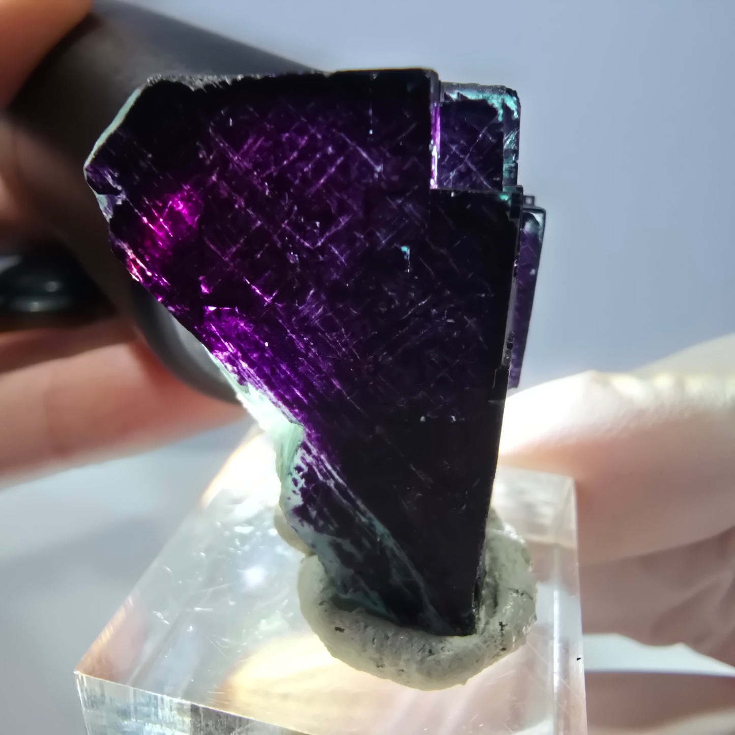 Phantom Fluorit Würfel Stufe grün lila zonal 11:11 Angel Pocket, Namibia 32*25*23mm