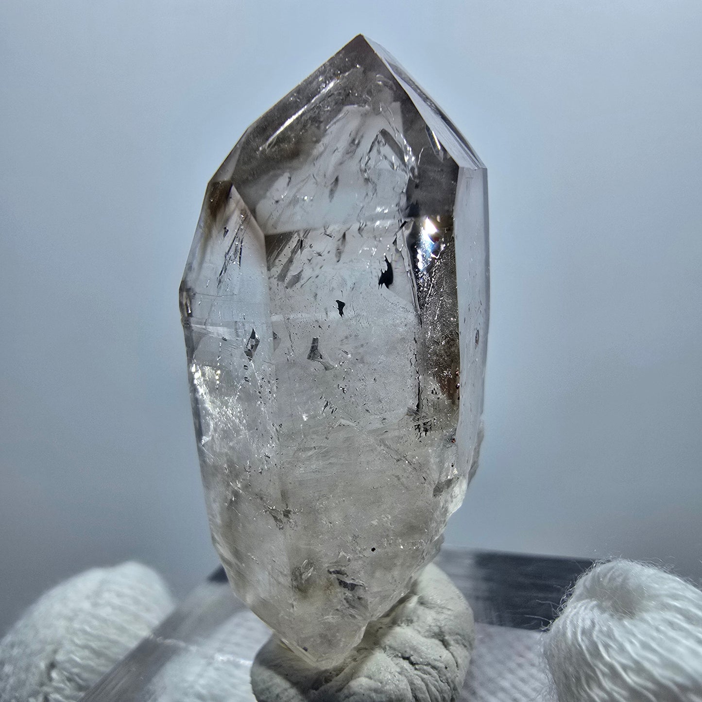 Enhydro Phantom Smoky Quartz Scepter, 1x Bubble Goboboseb, Namibia 36*17*16mm