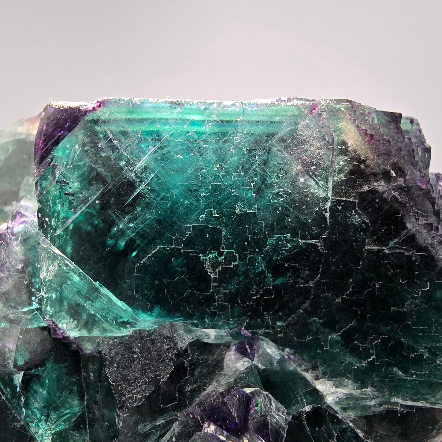 Große Phantom Fluorit Würfel Stufe grün lila Okorusu Namibia 93*89*37mm Sammlung