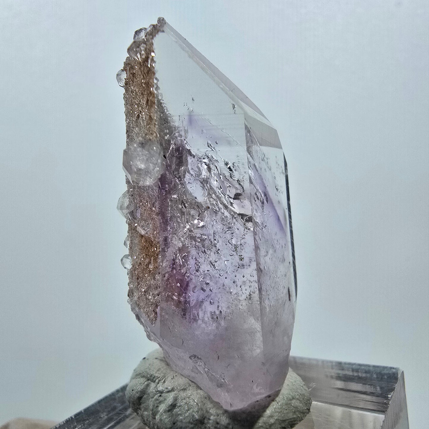 Phantom Amethyst with Analcim Tip Streep Mine, Goboboseb, Namibia 37*17*13mm
