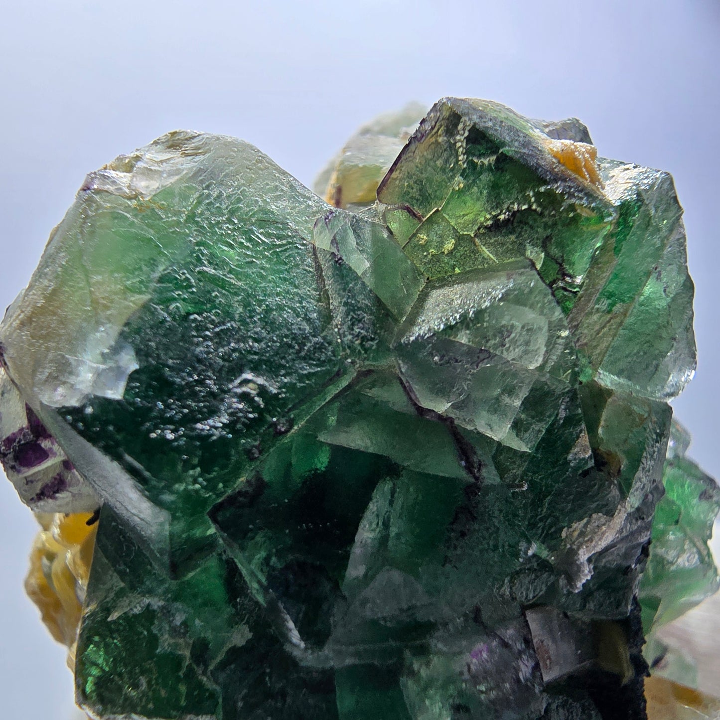 Phantom Fluorit Würfel, Rauchquarz, Schörl Turmalin, Hyalit Erongo, Namibia 66*49*37mm
