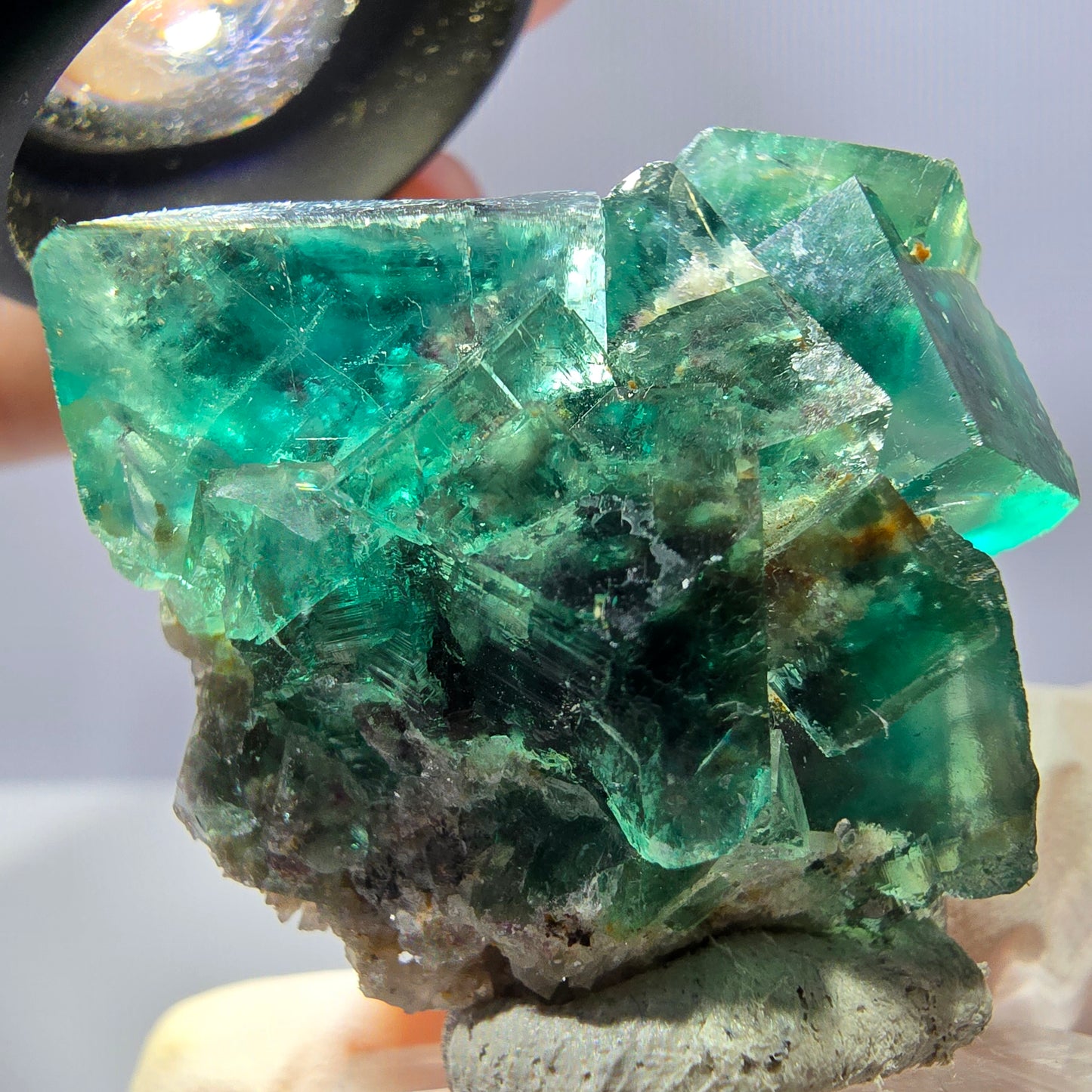 Spécimen de cube de fluorite fantôme, parquet vert Okorusu, Namibie 34 x 37 x 22 mm