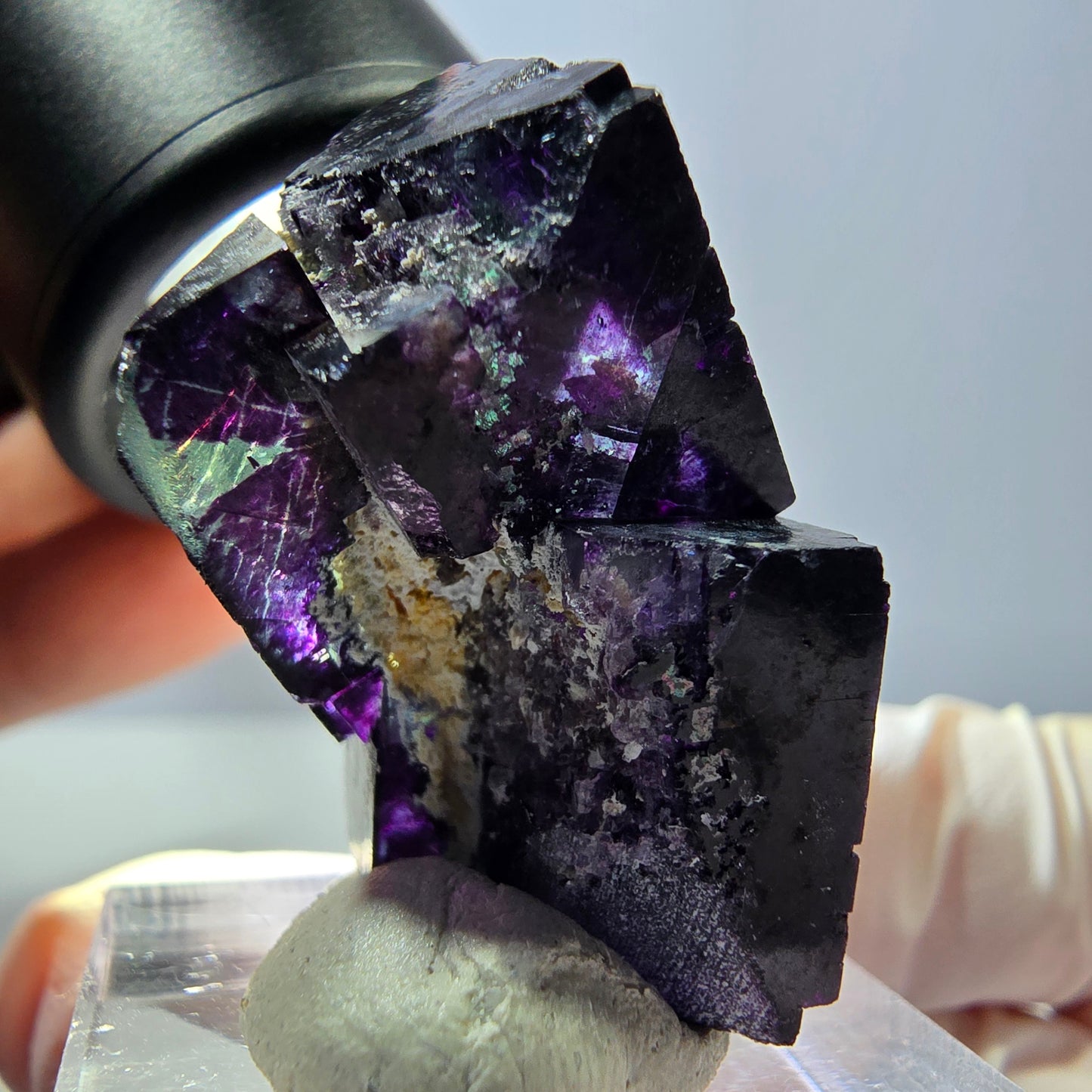 Phantom Fluorit Würfel Stufe grün lila zonal 11:11 Angel Pocket, Namibia 31*22*19mm