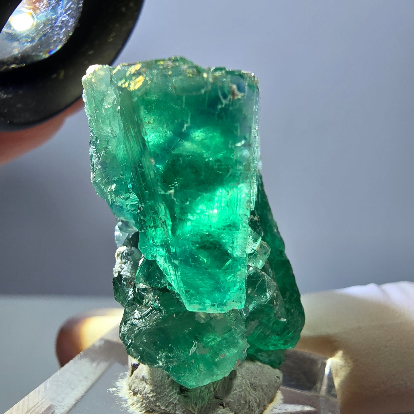 Spécimen de cube de fluorite fantôme, parquet vert Okorusu, Namibie 36 x 36 x 18 mm