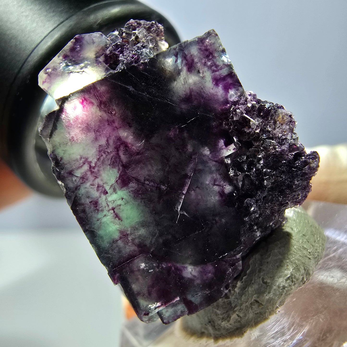 Phantom Fluorit Würfel Stufe, grün lila Okorusu, Namibia 27*22*18mm