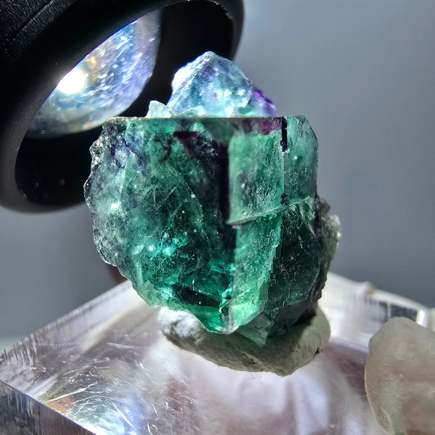 Seltene Fluorit Würfel Stufe, grün lila Okorusu, Namibia 25*23*12mm