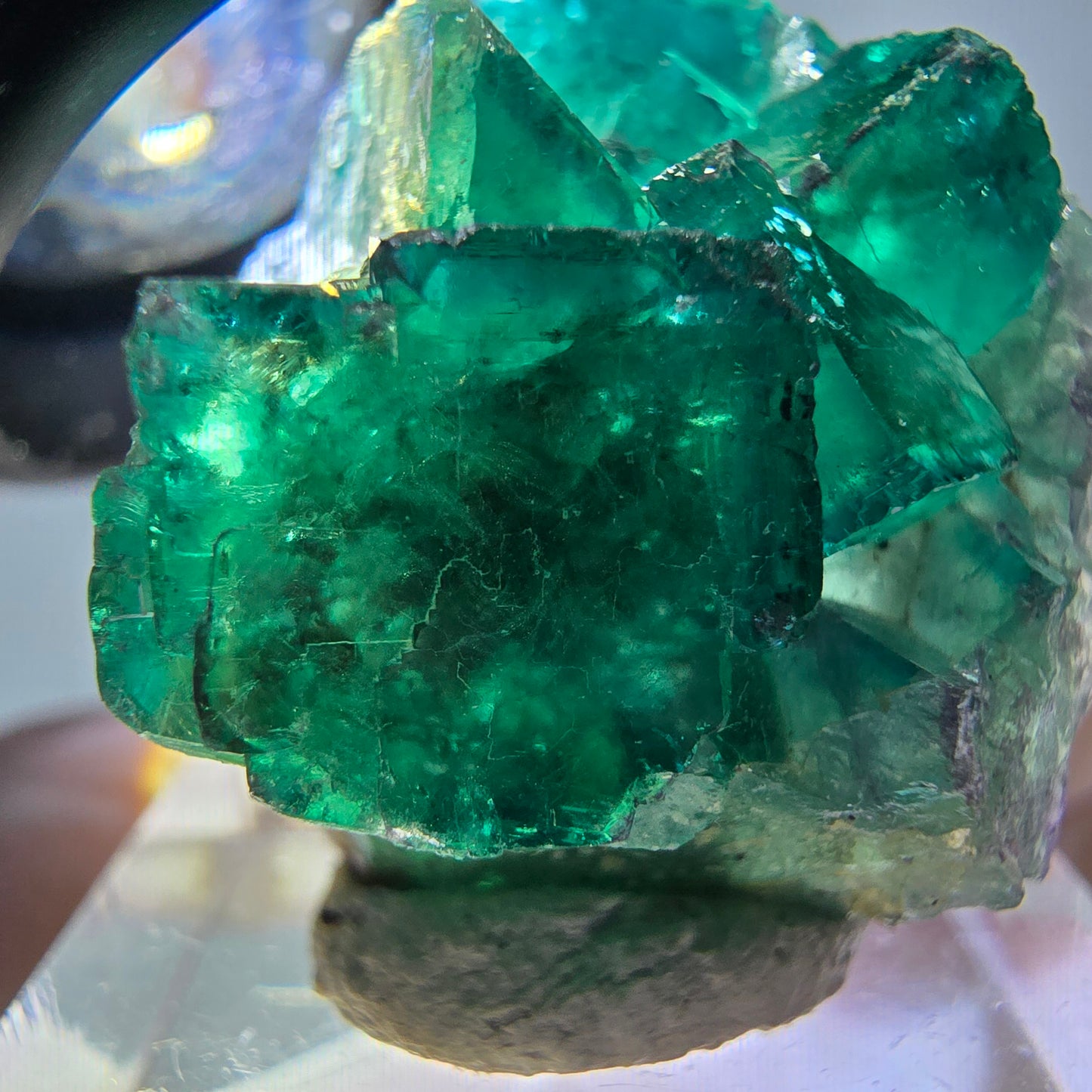 Phantom Fluorit Würfel Stufe, grün parkettiert Okorusu, Namibia 27*27*17mm
