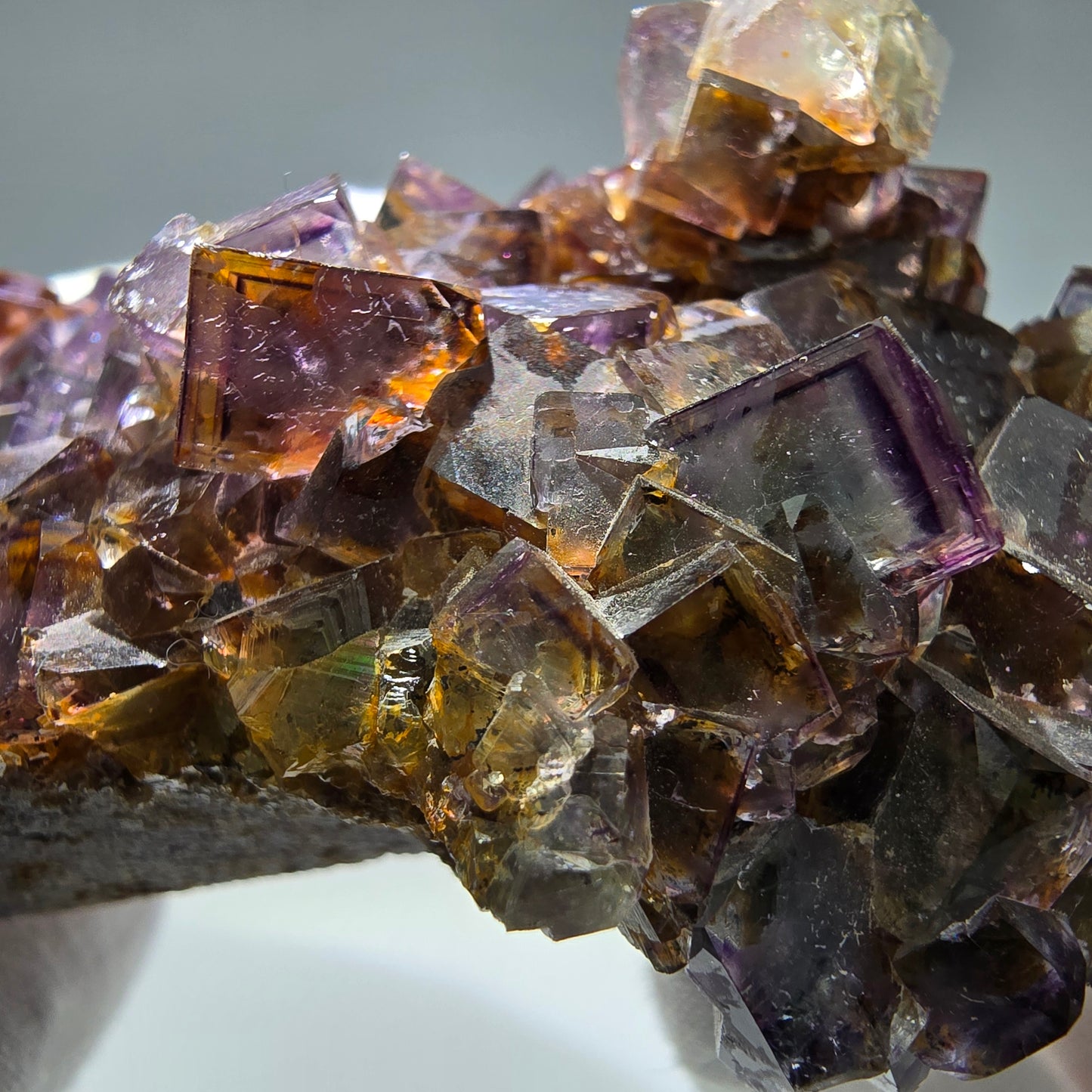 Bunte Phantom Fluorit Würfel Stufe grün lila gelb Okorusu, Namibia 104*77*37mm