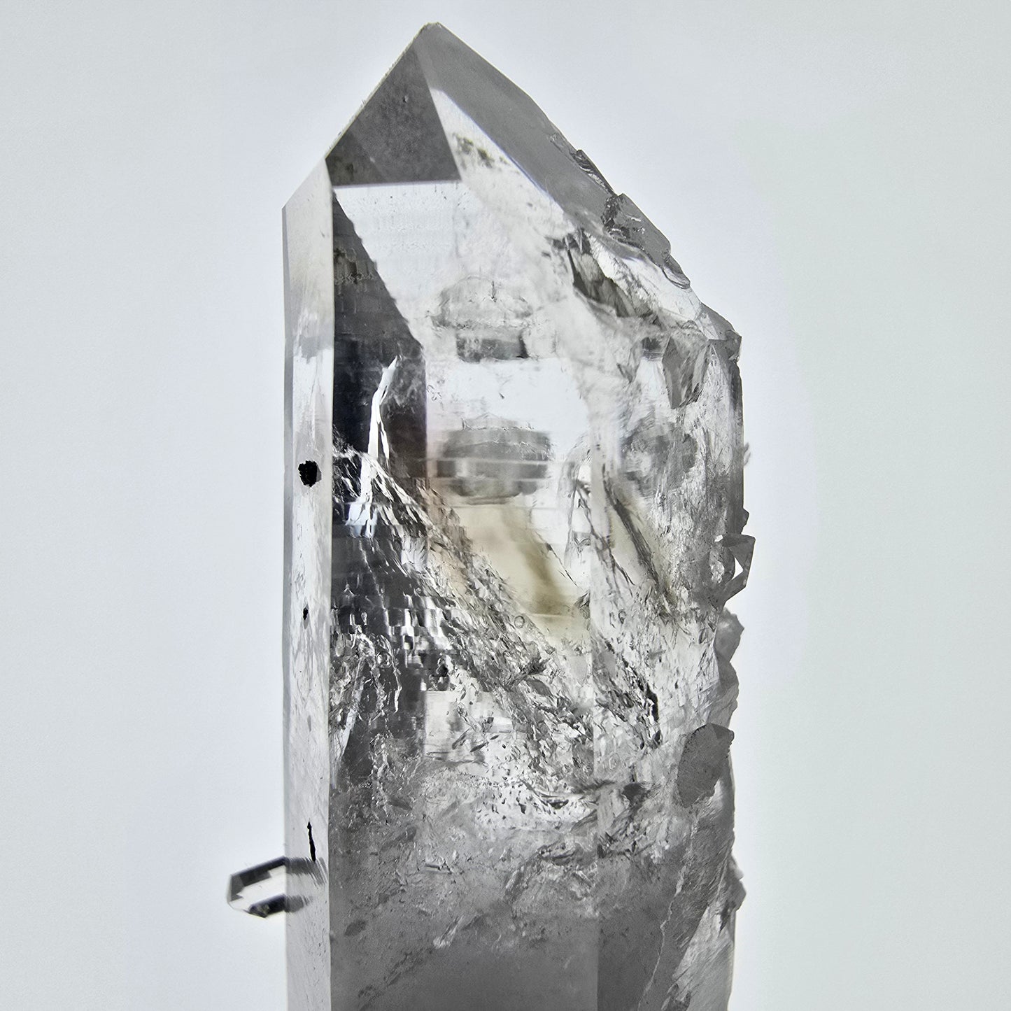Sceptre DT en quartz fumé squelette Enhydro, 1x Bubble Streep Mine, Namibie 80 x 26 x 26 mm