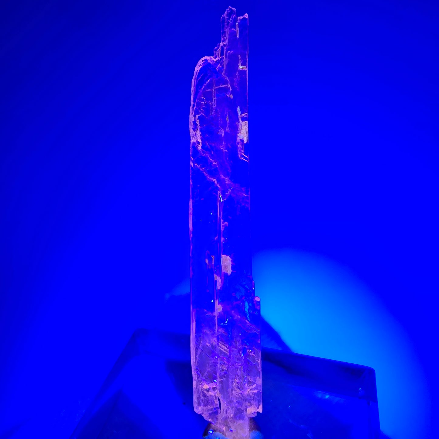 Seltener Kunzit X Spodumen Kristall weiß UV Mineral 42*6*2mm aus Brasilien
