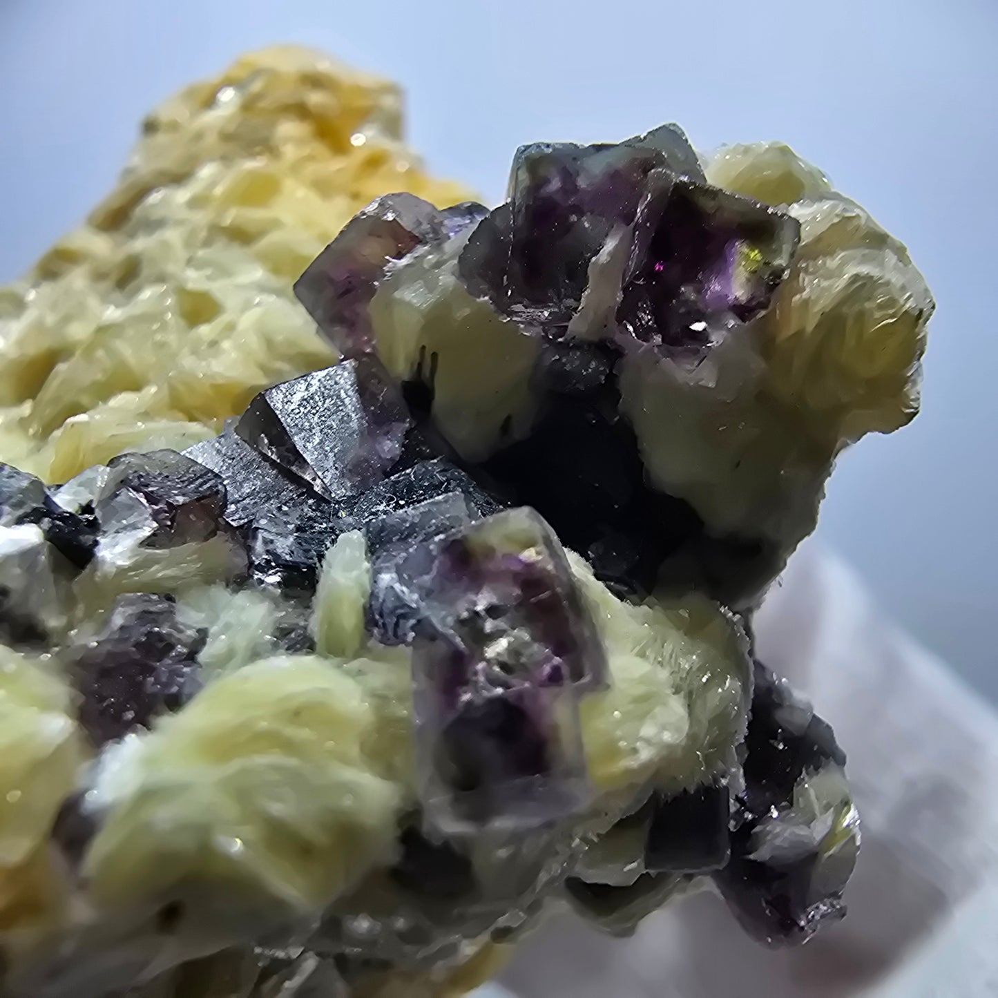 Colorful Phantom Fluorite Cubes Hyalite Muscovite Schorl Erongo, Namibia 67*55*35mm