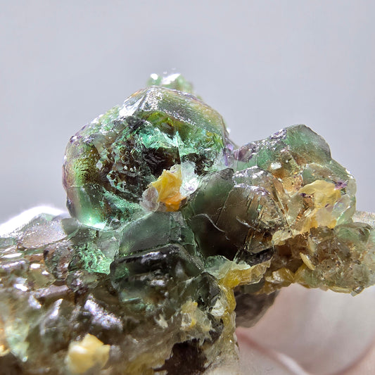 Phantom Fluorit Würfel Schörl Turmalin Muskovit Stufe Erongo, Namibia 47*26*28mm