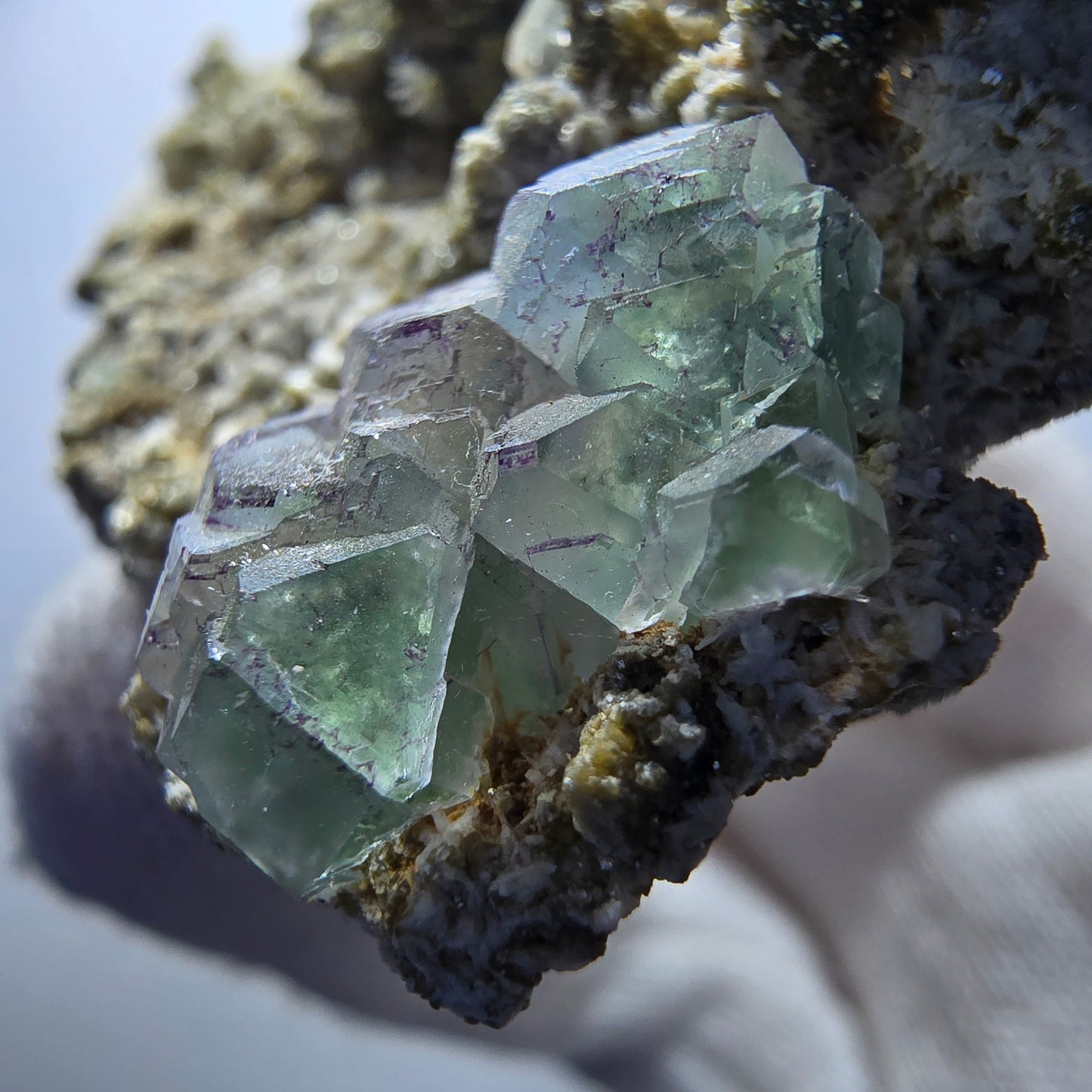 Phantom Fluorite, Muscovite, Hyalite, Schörl, Orthoclase Erongo, Namibia 70*59*31mm