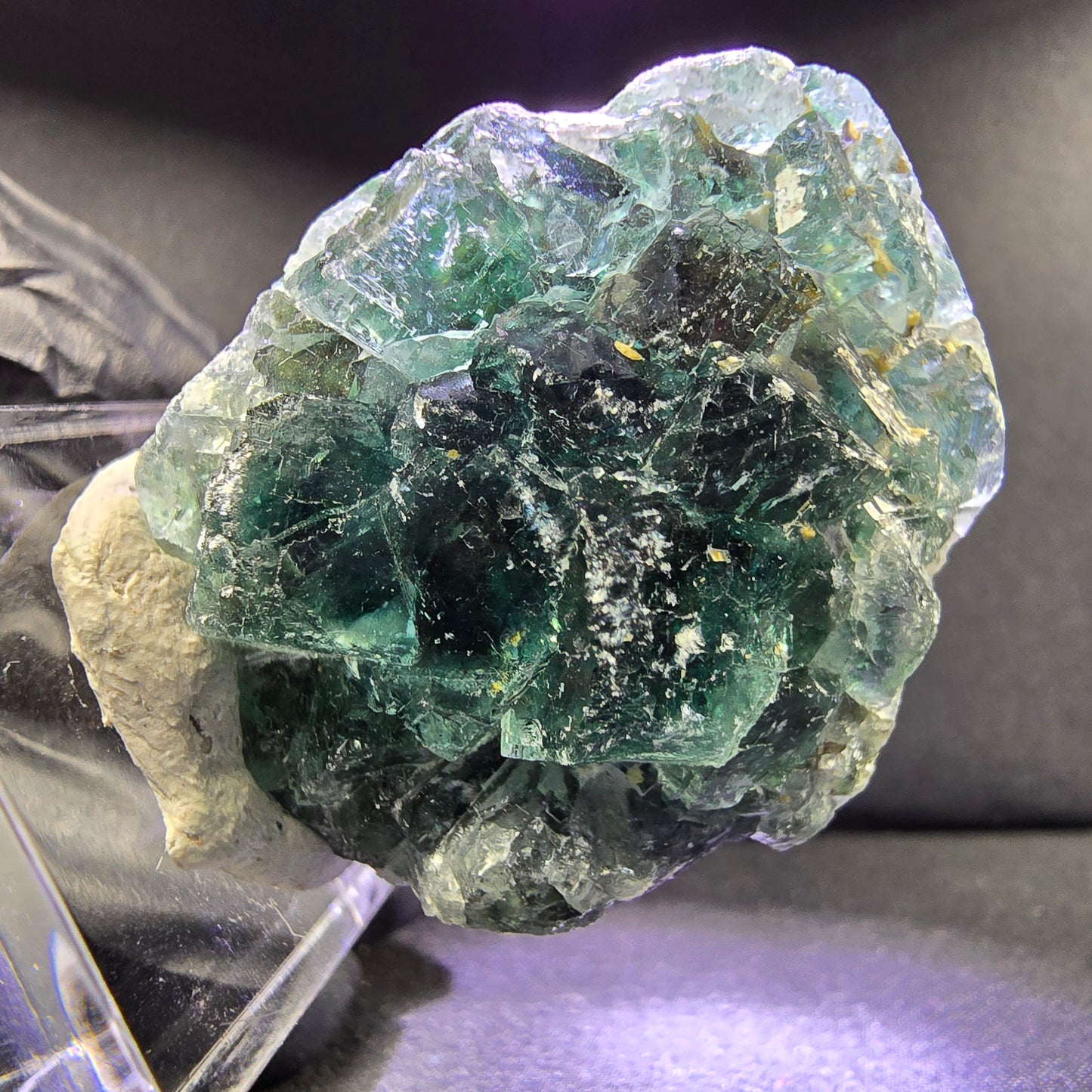 Schöne Phantom Fluorit Würfel Stufe grün 38*34*17mm Okorusu, Namibia Sammlung