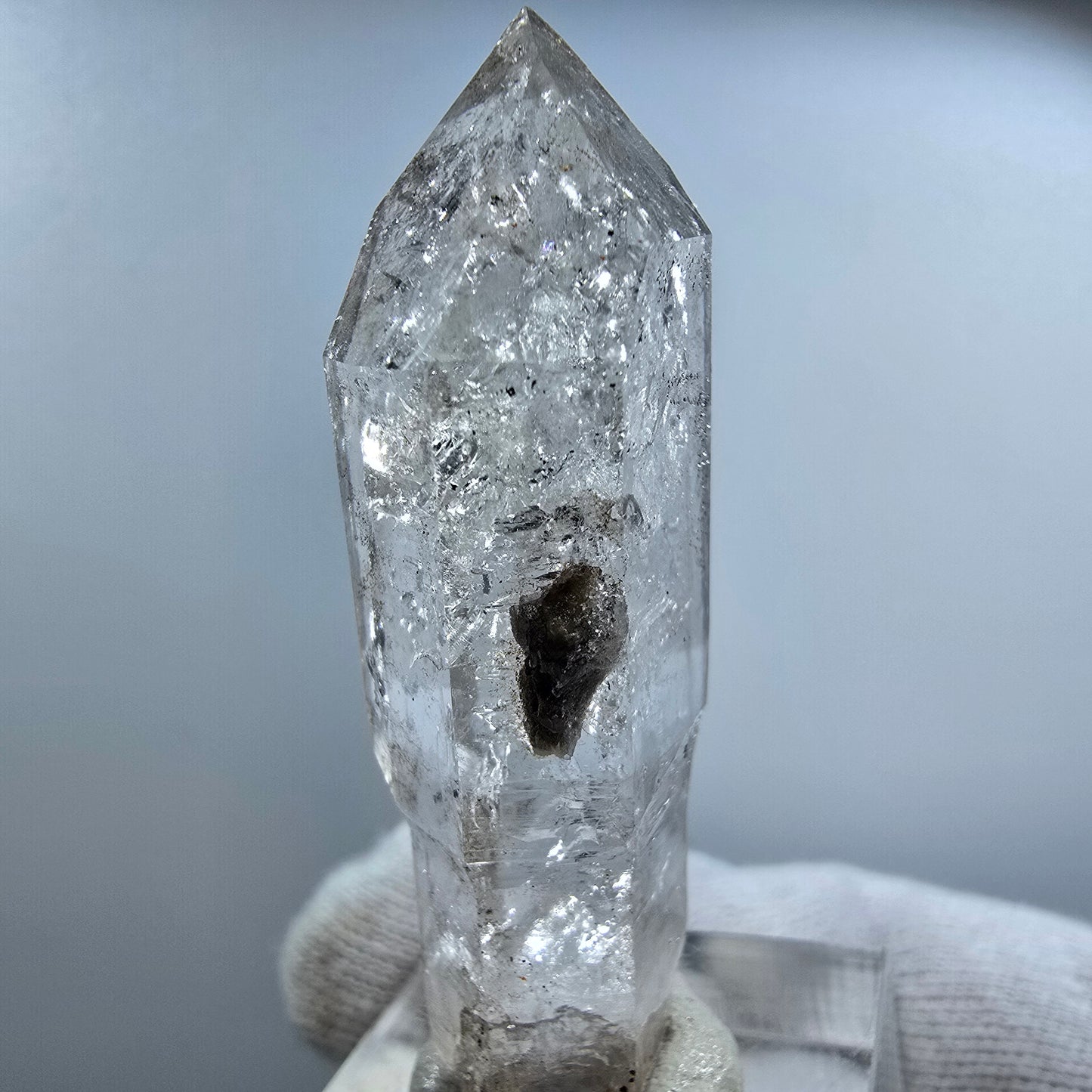 Enhydro Phantom Smoky Quartz Scepter with Calcite Valentine Pocket Goboboseb Namibia 53*19*13mm