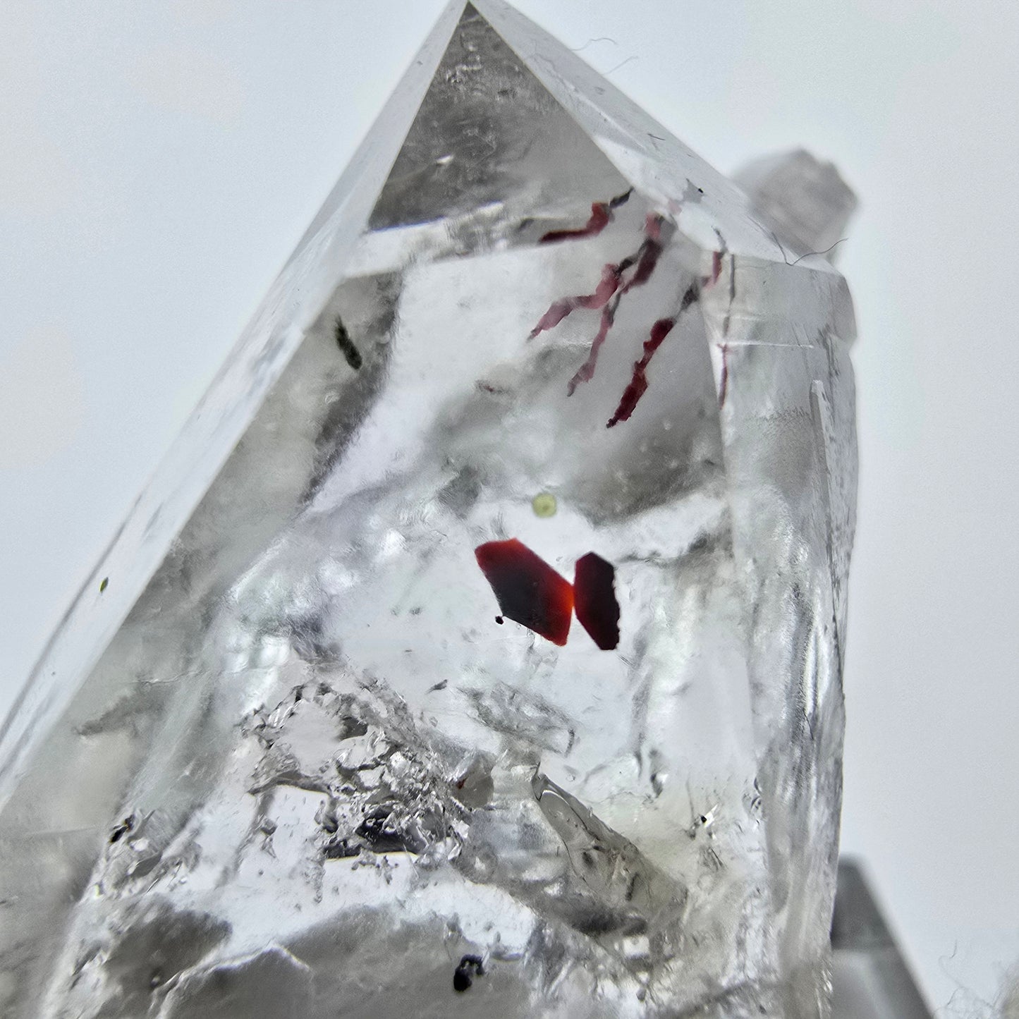Clear Harlequin Quartz with Prehnite Streep Mine Goboboseb Namibia 39*23*16mm