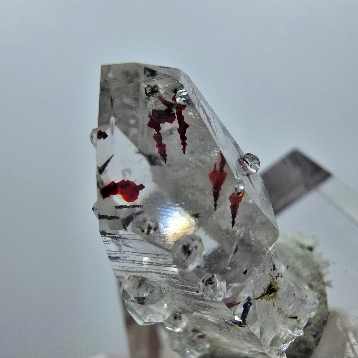 Harlequin Phantom Amethyst with Analcim Streep Mine, Goboboseb, Namibia 25*16*14mm