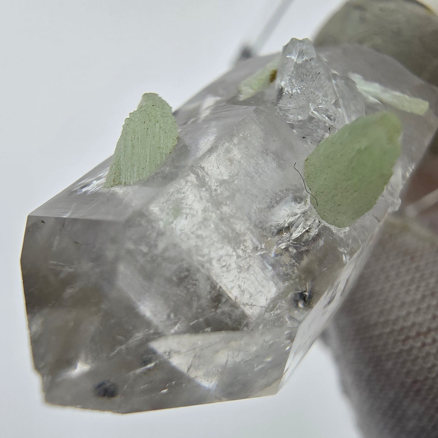 Phantom Amethyst mit Prehnit, Hämatit Streep Mine Goboboseb Namibia 43*15*17mm